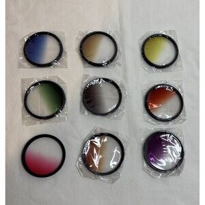 Set of 9 Altura Photo Professional Camera Filter 58mm Multiple Colors of Rainbow